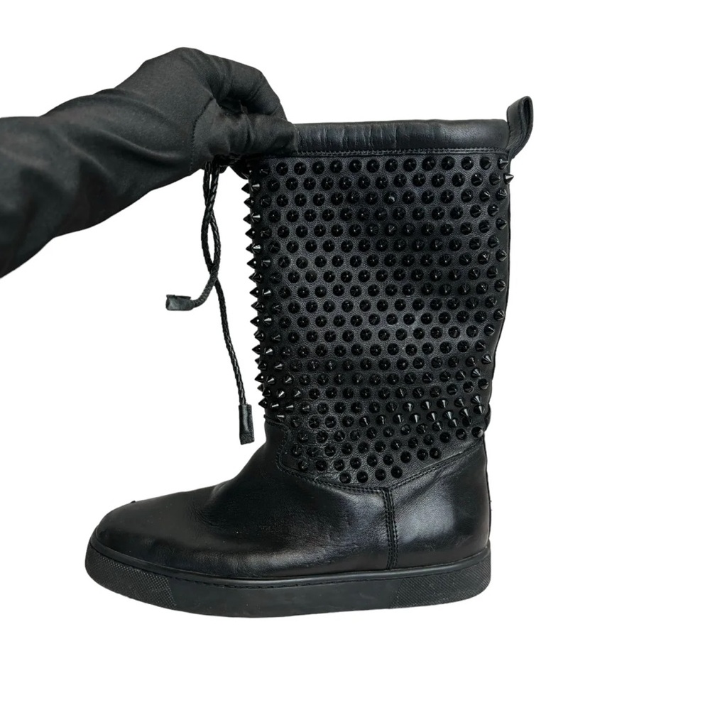 💕Christian Louboutin💕 Black Studded Mid-Calf Boots